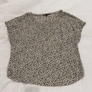 Banana Republic Black and Tan Speckled Blouse